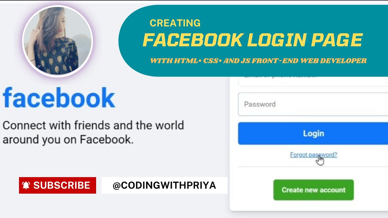 Designing Facebook Login Page Project - with html and css 