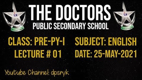Class Pre-Py-1 English Lecture # 1 25-May-2021 dpsryk