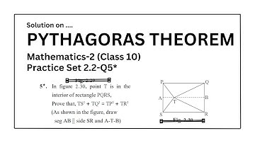 Pythagoras Theorem | Class 10 | Practice Set 2.2-Q5*