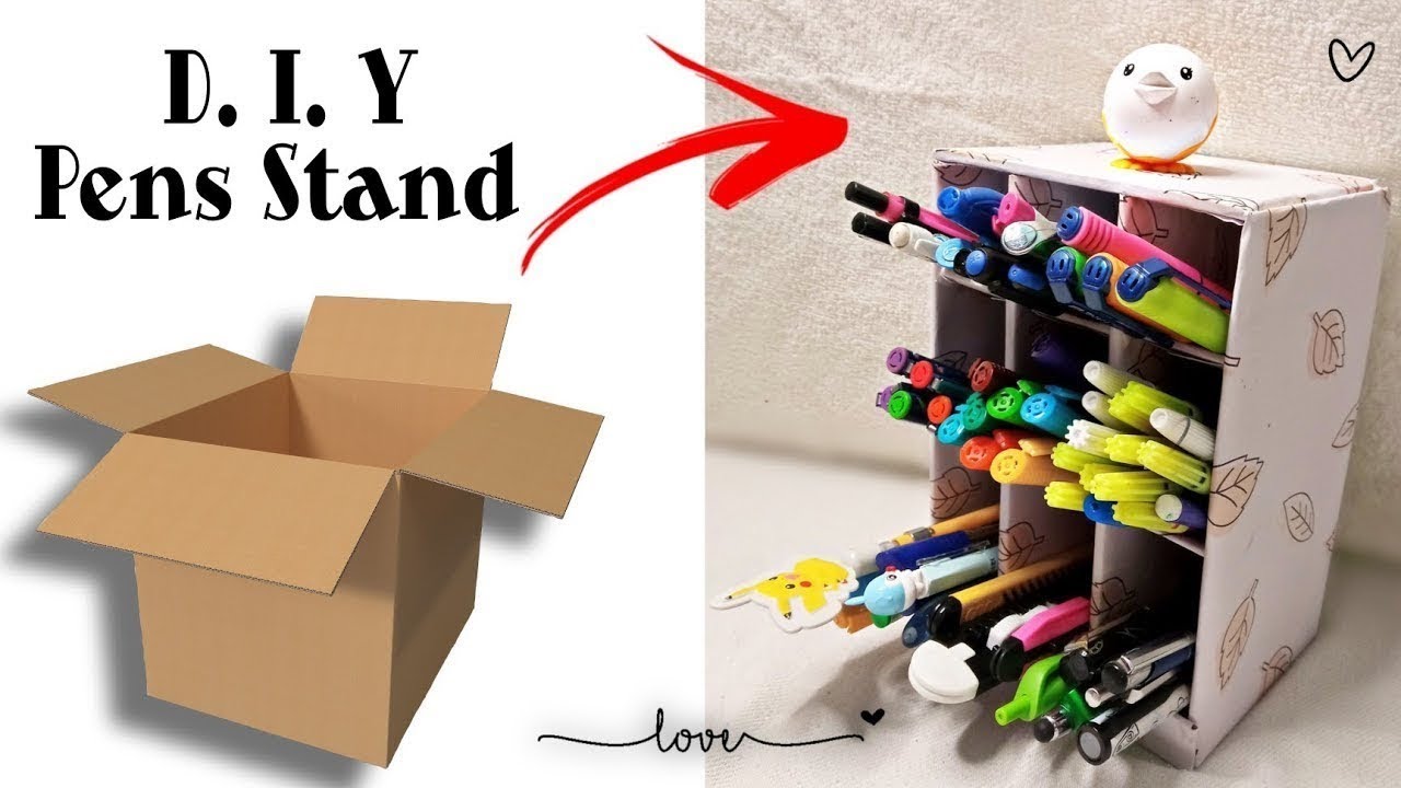 DIY Easy pen holder idea How To Make Pen Stand From cardboard Best Out ...