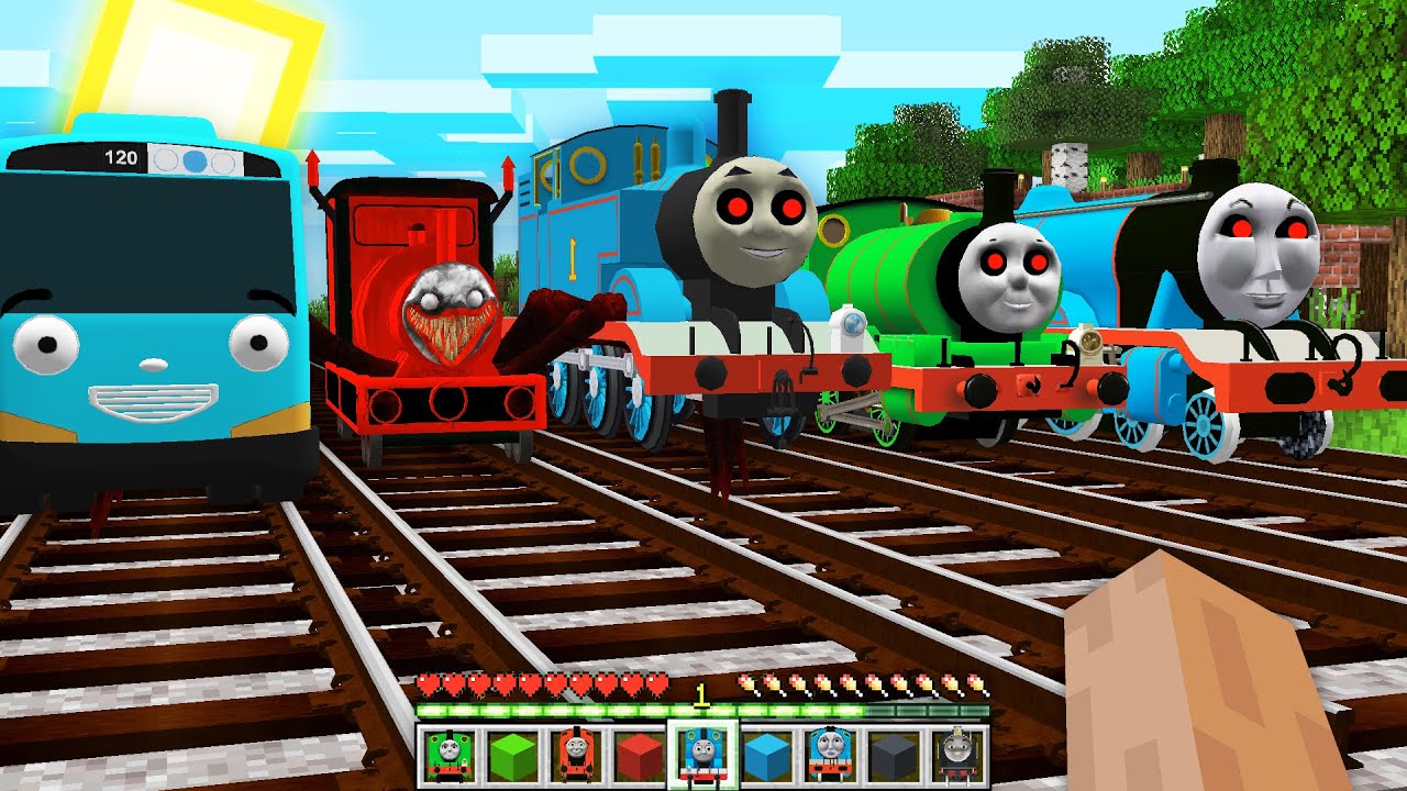 ESCAPE from THOMAS THE TANK ENGINE.EXE and FRIENDS CHOO CHOO CHARLES & TAYO THE BUS in Minecraft !