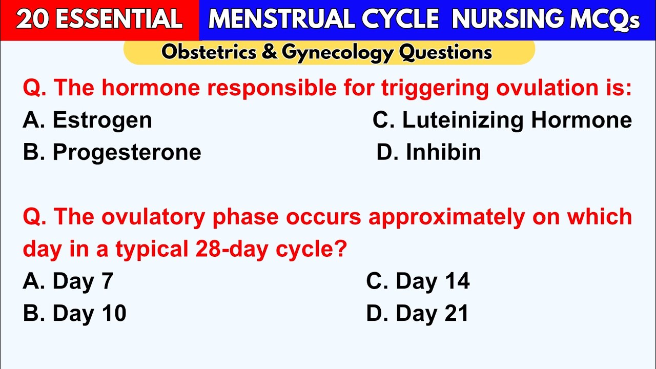 20 Essential Menstrual Cycle Nursing Questions & Answers | Obstetrics & Gynecology Nursing MCQs