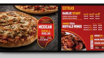 Digital Menu Board Content - Pizza 1+1