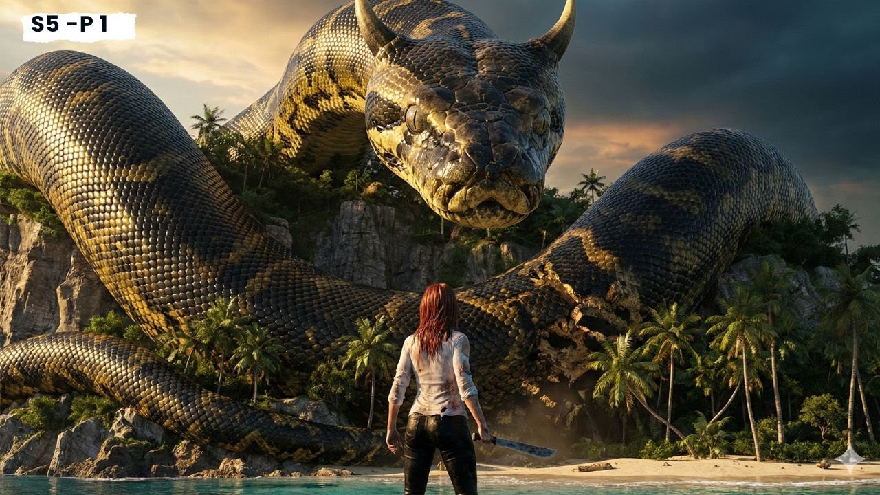 Giant Horned Serpent Attack | A Girl Alone Surviving Monster Island – S5 Part 1
