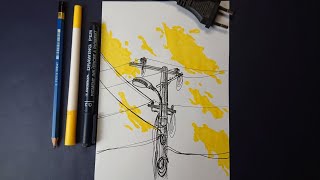 electric pole abstract image. [ gambar abstrak tiang listrik ].