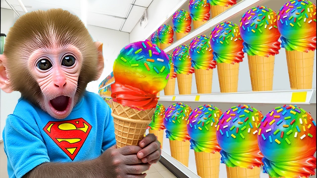 Monyet Bon Bon dan anak bebek pergi bersama ke perkebunan semangka raksasa untuk memanen.