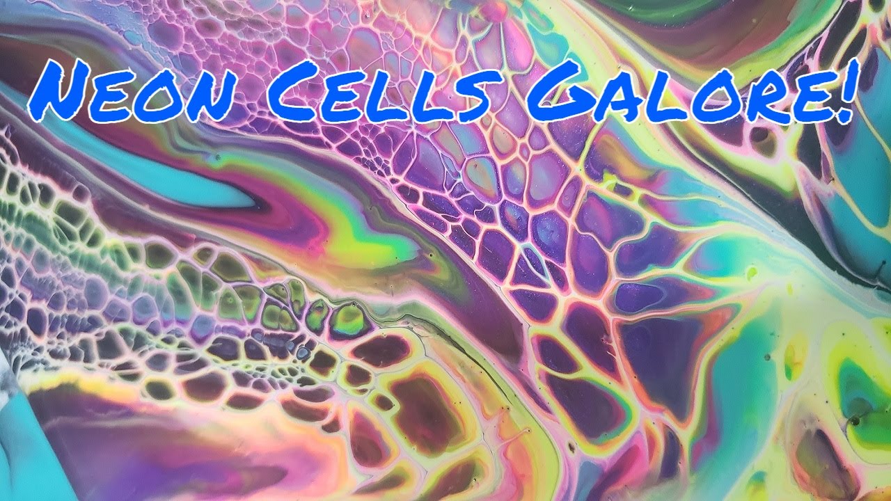 22 Bloom Swipe Technique Neon Fluid Art Cells without Silicone