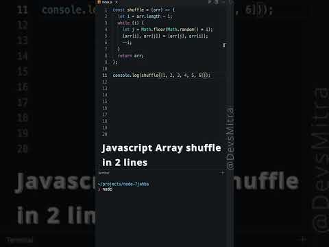 Javascript Shuffle an array  #shorts #array #tips