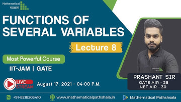 FUNCTIONS OF SEVERAL VARIABLES  LECTURE 8 || IIT JAM || GATE