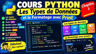 Full APPRENDRE PYTHON DE ZERO A PRO #3 -Types de Données et Formatages( 1-2) Guide