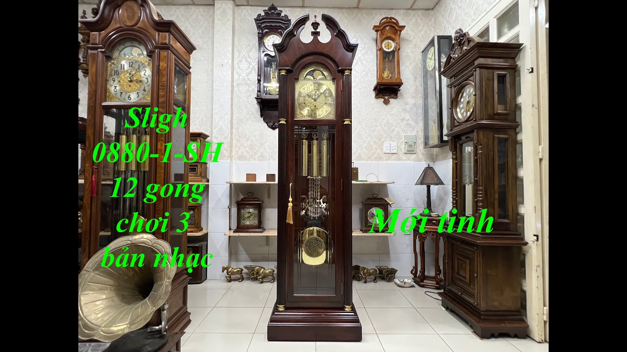 Đánh giá chi tiết đồng hồ cây Sligh 0889 1 SH 12 gong chơi 3 bản nhạc ...