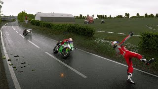 INSANE Motorcycle Race In The Rain!! GSXR1000 Superbike Race 1 Highlights at Isle Of Man TT 2024