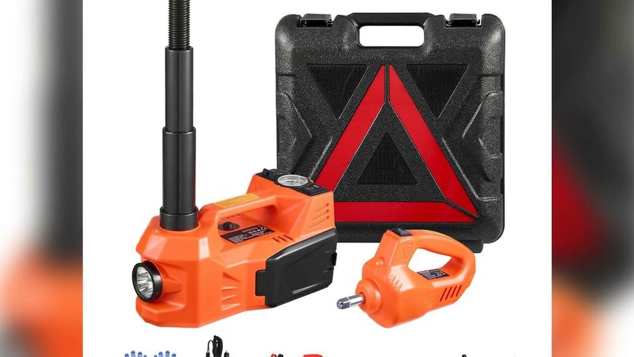 A must-have product! SucceBuy Electric Car Jack, 5T Electric Scissor Jack with Built-In Inflator 1