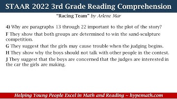 2022 STAAR Reading ~ 3rd Grade (Racing Team) Part 2