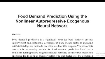 Food Demand Prediction Using the Nonlinear Autoregressive Exogenous Neural Network