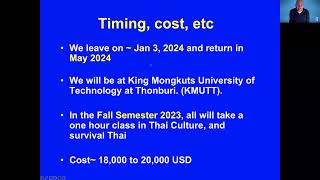 Thailand Field Site Information Session