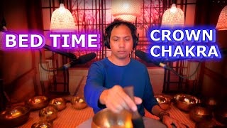 Deep Sleep Tibetan Singing Bowl | Crown Chakra Binaural Frequencies for Bedtime Relaxation
