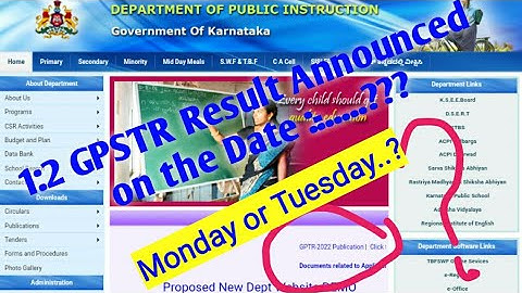 1:2 GPSTR result List announced By B.C Nagesh Sir on this day and date 26/09/2022