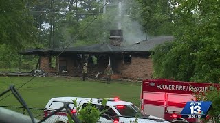 House fire and tree down on nearby power lines in Hoover