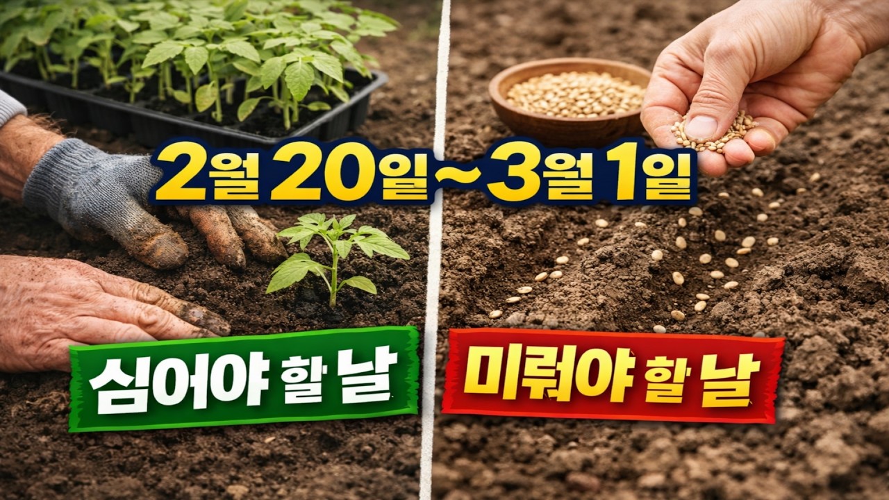 절대 놓치지 마세요! 🗓️ 2월 20일부터 3월 1일까지, 성공적인 농사를 위한 완벽 가이드. 무엇을 언제 심어야 할지 지금 바로 확인해 보세요!