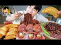 ASMR MUKBANG 짜파게티 & 팽이 버섯 & 소세지 BLACK BEAN NOODLES & ENOKI MUSHROOM & SAUSAGE EATING SOUND!