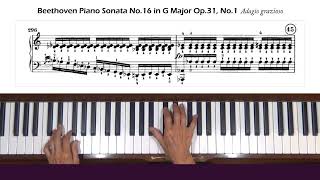 Beethoven Piano Sonata No. 16 in G Major Op. 31, No. 1 Adagio grazioso Tutorial Part 1 of 2