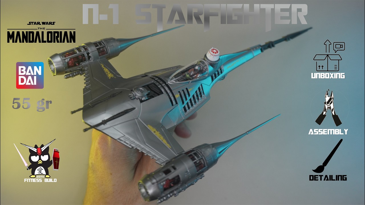 Mandalorian N1 Starfighter | Star Wars | ASMR build | Fitness Build | Model Kit by Bandai
