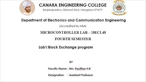 VTU |MICRO CONTROLLER LAB|18ECL48|Lab1|Block exchange Program using 8051