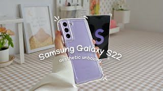 Samsung Galaxy S22 aesthetic unboxing 💜accessories + camera test ✨
