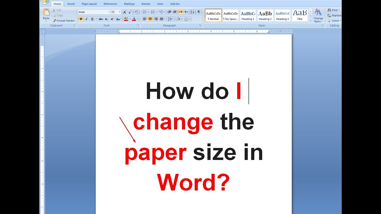 How do I change the paper size in Word - YouTube