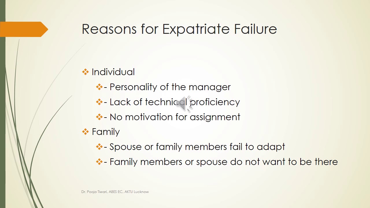 reasons for expatriate failure