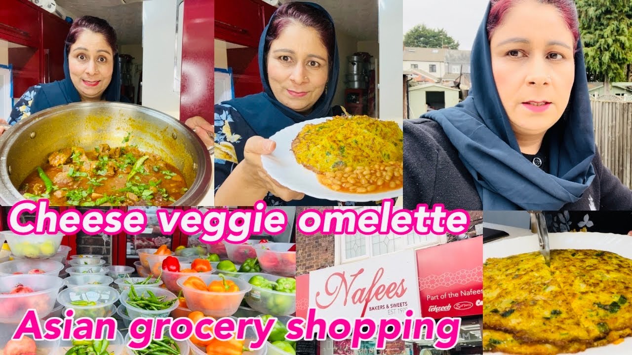 Cheese Veggie Omelette || Asian Grocery Shopping | Kashmiri Mutton Korma | Pakistani Mom Day Routine