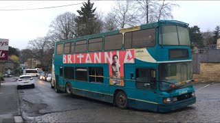 Bus scrap movement. Yorkshire tiger 618 and Arriva 710 leaving Honley