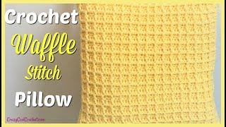 Crochet Waffle Stitch Pillow Cover