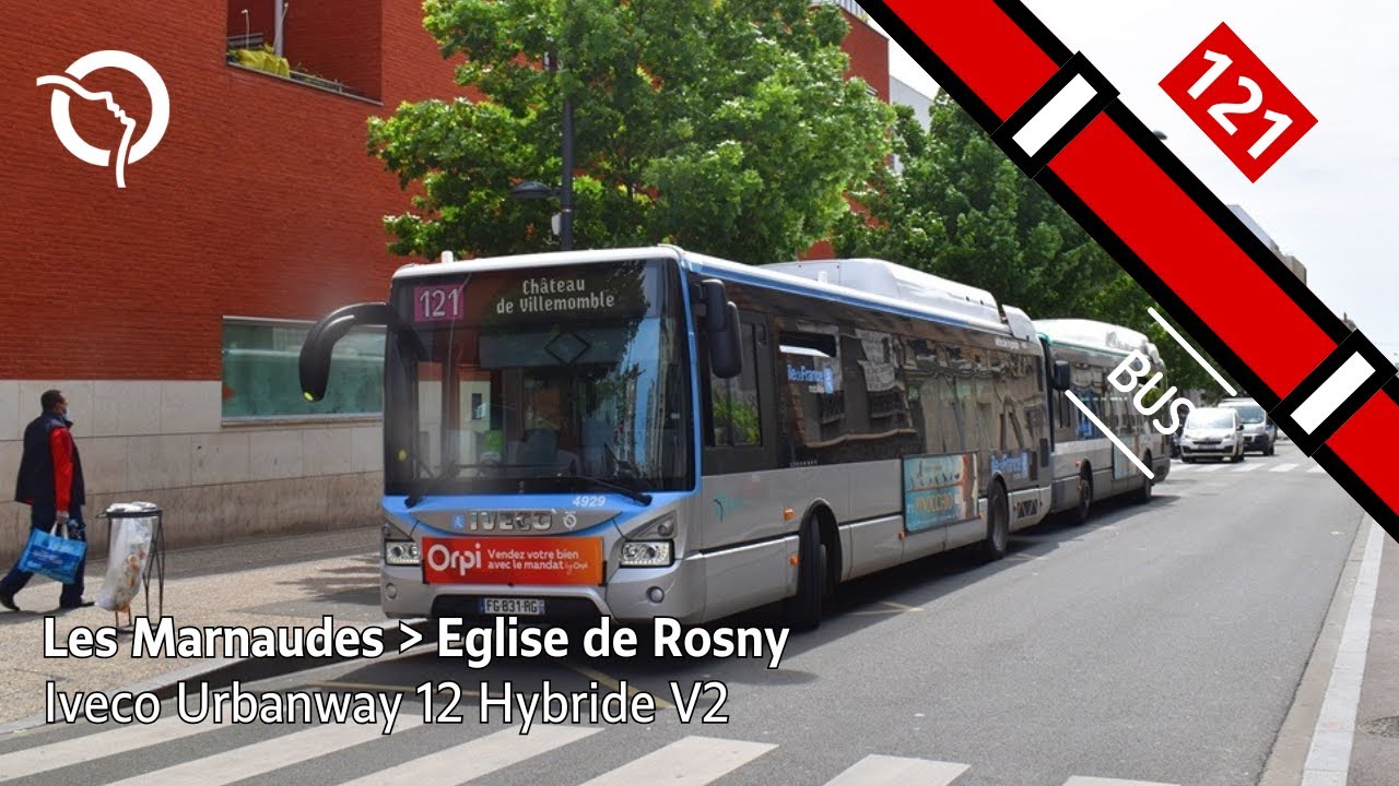 [FHD 60fps] RATP Bus 121 - Trajet des Marnaudes à Église de Rosny en ...