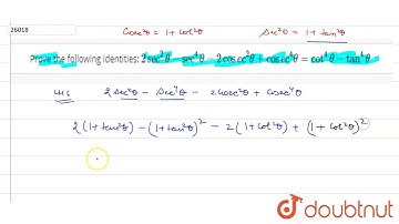 Prove the following identities: 2sec^2theta-sec^4theta-2cos e c^2theta+cos e c^4theta=cot^4theta...