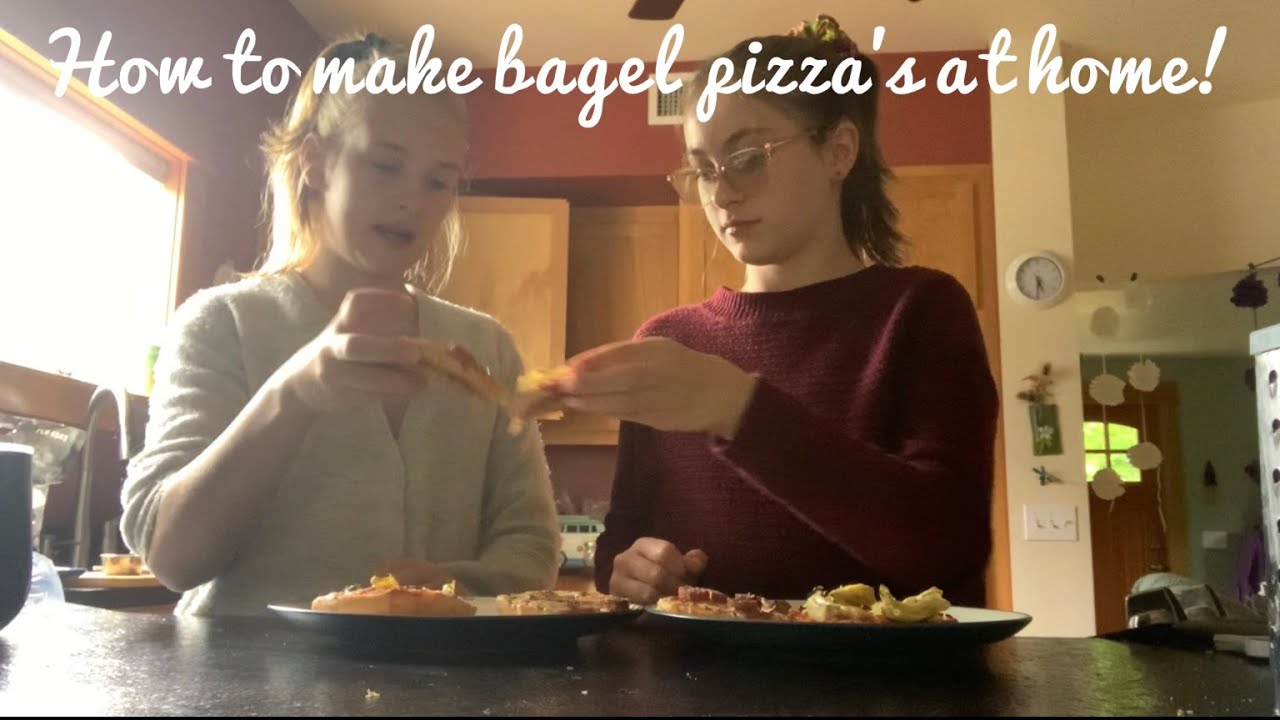How to make bagel pizza’s from the ingredients in your pantry! Easy