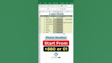 Phone number in excel | #Maksudq8 #Shorts