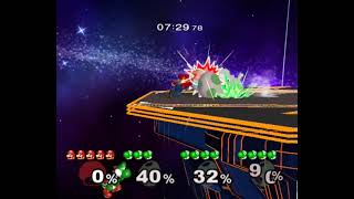 Melee 20XX Mario vs 3 (CPU) Yoshi's (TAS)