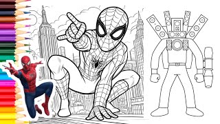 COLORING SPIDER MAN 4 MIX TITAN SPEAKERMAN !!!!#coloring#titanspeakerman#skibiditoilet #spiderman4