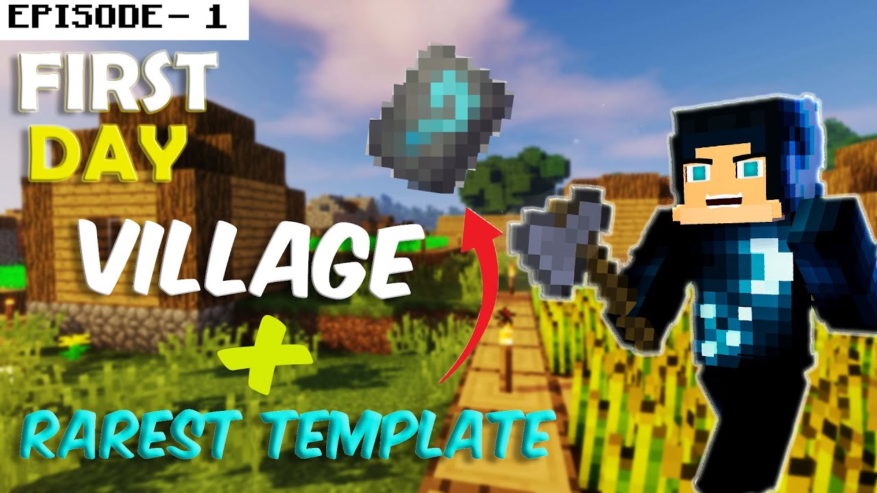 First Day in Minecraft and I Found a Rarest Template!😨 || (#1) - YouTube