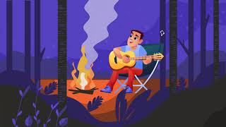 2D Animation Campfire with Guitar guy