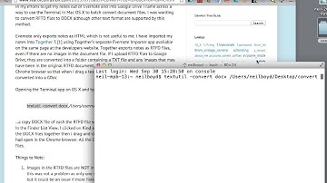 OS X Terminal Text Convert RTF to DOCX