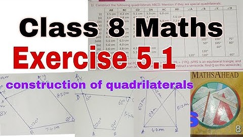 Class 8 Maths Exercise 5.1 | Maths Ahead | Construction of Quadrilaterals | Rules of constructions
