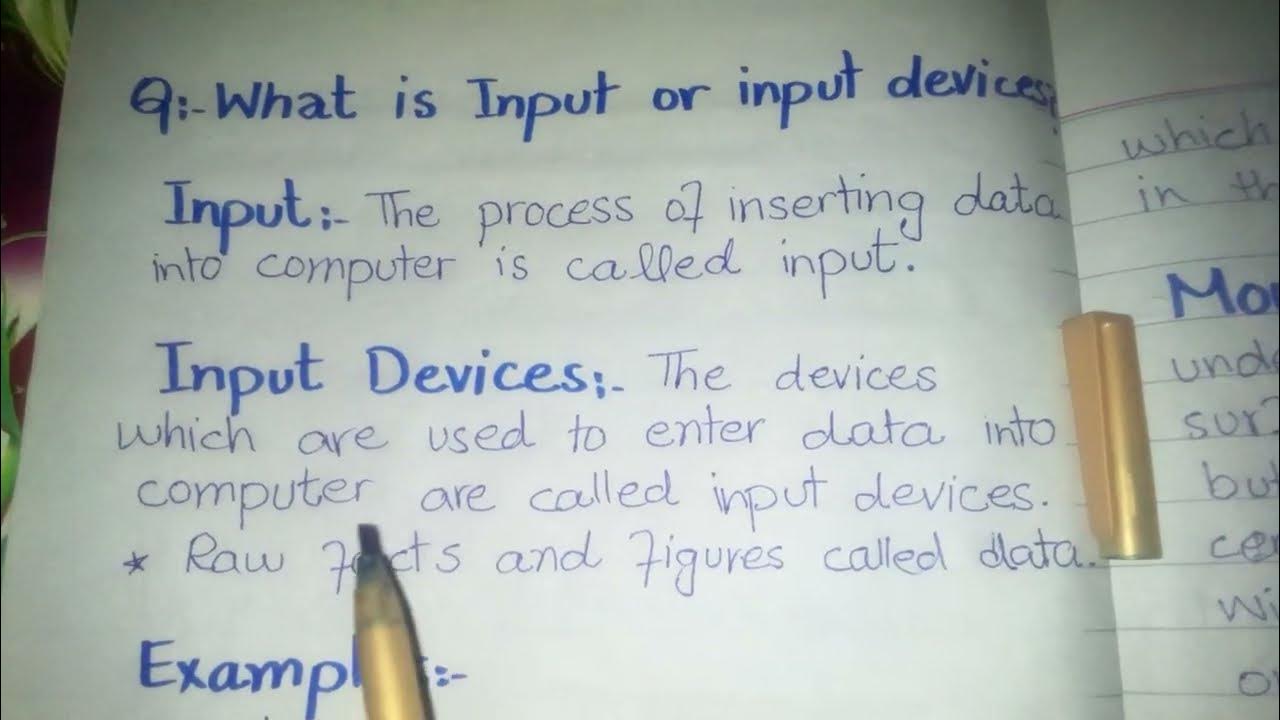 Define input?|what is input devices with examples|computer studies ...