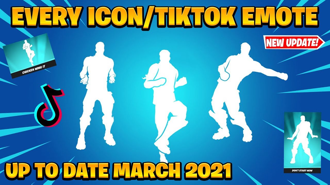 All Fortnite TikTok & Icon Dance & Emotes, (Chicken Wing, Pull Up ...