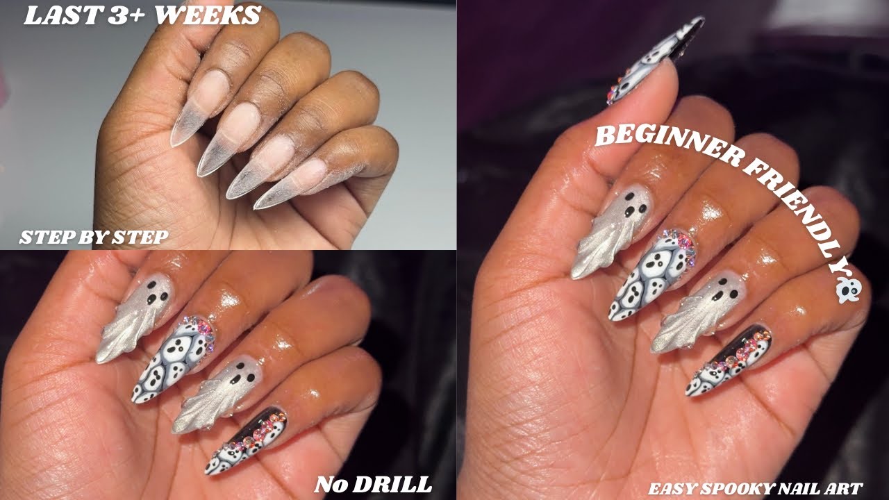 Как нарастить гель-лак дома | БЕЗ ДРЕЛЬКИ 🖤 | Пошаговое руководство по гель-лаку + дизайн ногтей ...