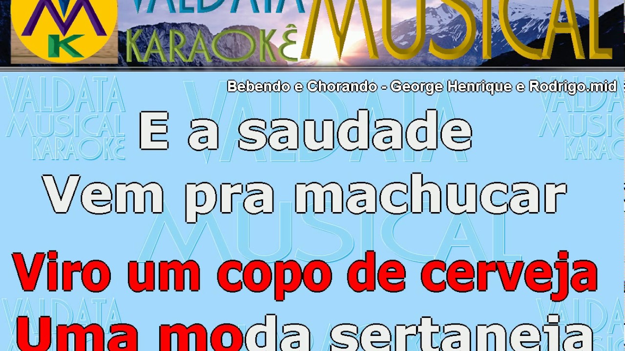 Bebendo e Chorando George Henrique e Rodrigo Karaoke - YouTube