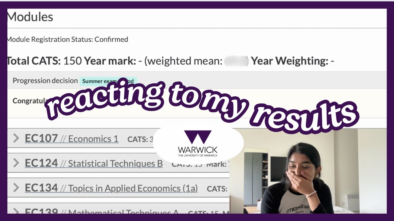 ✏️ reacting to my first year uni results! | uni of warwick [2024]