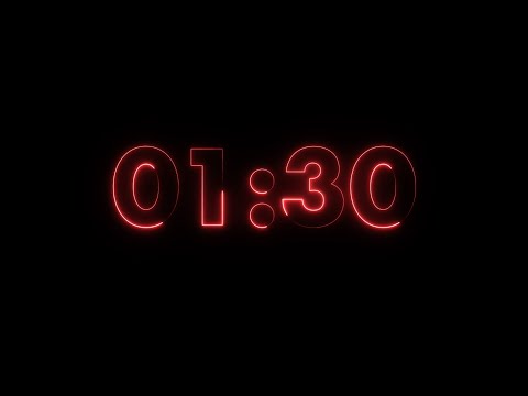 1 minute 30 second timer  neon effect with music / 1 minute and a half timer